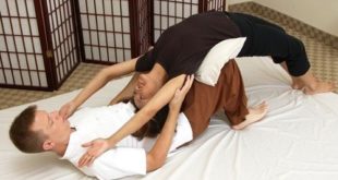 Thai massage bridge pose